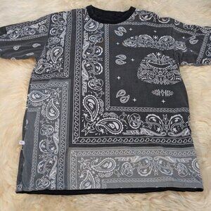 AAPE by A Bathing Ape Reversible Black Bandana T-Shirt Size Small
